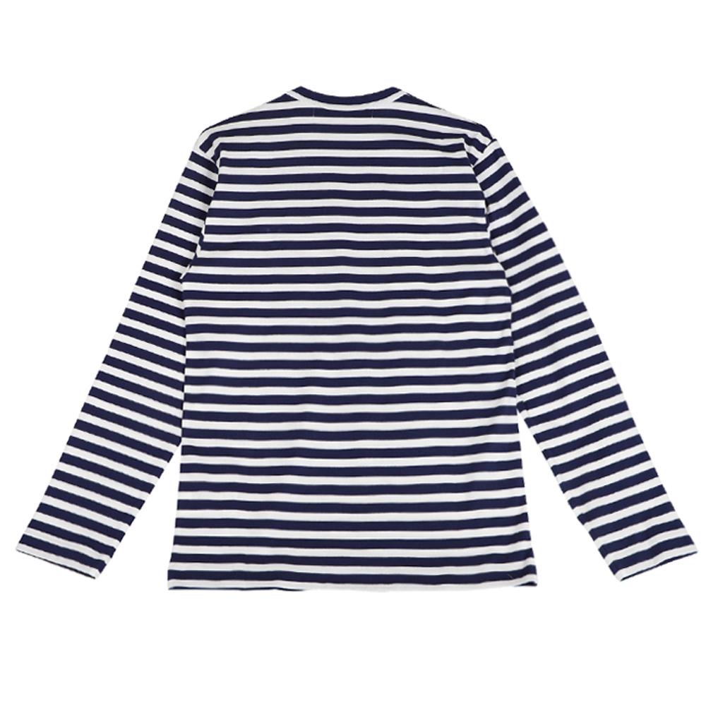 Comme des Garcons Red Heart Patch Stripe T-Shirt Men’s AZ T010 051 1