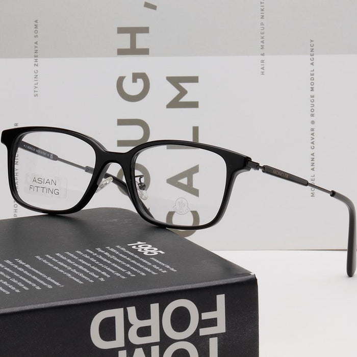 Moncler Asian Fit Acetate Square Eyeglass Frames Unisex ML5160D 001