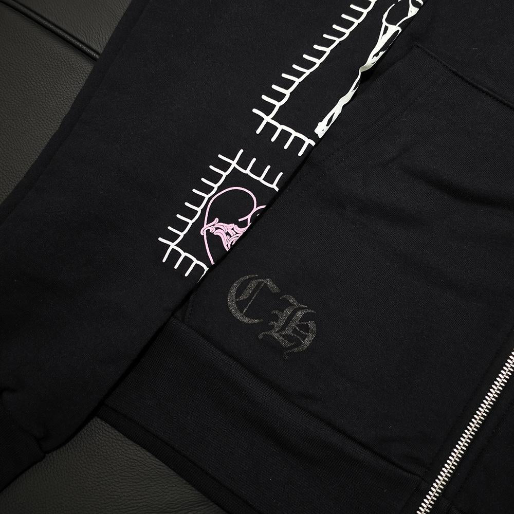 Chrome Hearts Deadly Doll Horseshoe Vine Dagger Zip Hoodie Black