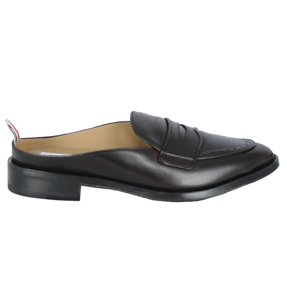 THOM BROWNE Men's Dark Brown Varsity Penny Loafer Mules MFL103A 06549 210