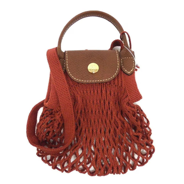 Longchamp Le Pliage Filet XS Top Handle Bag Brick Color Tote