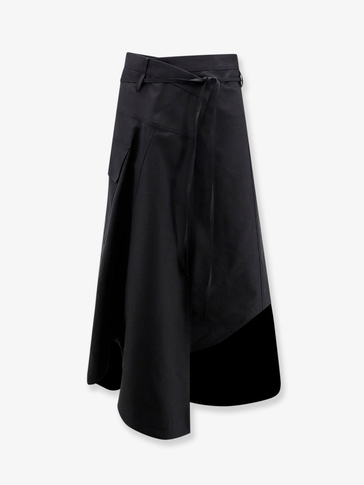 Bottega Veneta Black Wool Long Skirt