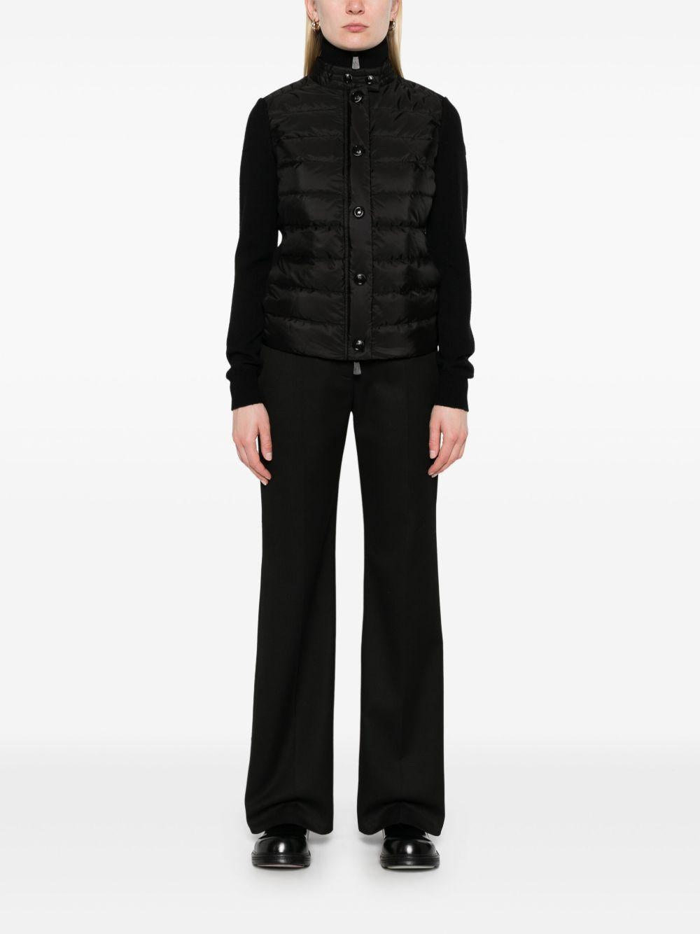 Moncler Black Wool Knit Cardigan for Women