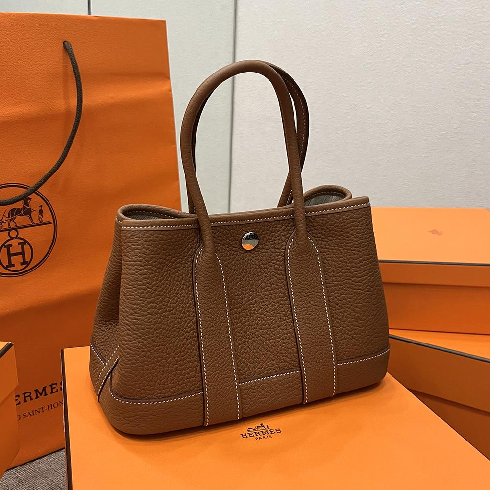 HERMES Gold Neonda Skin Mini Garden Party Tote Bag Unisex 23