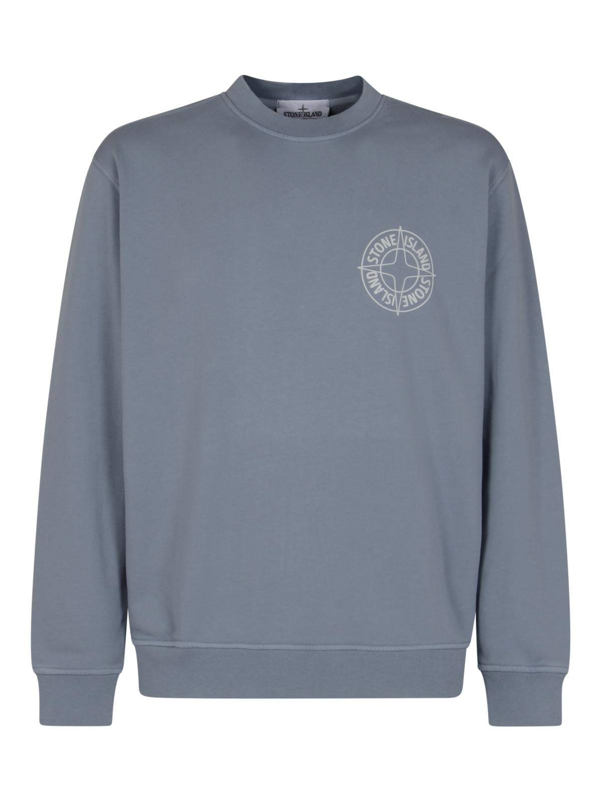 STONE ISLAND Green Cotton Crewneck Sweatshirt for Men