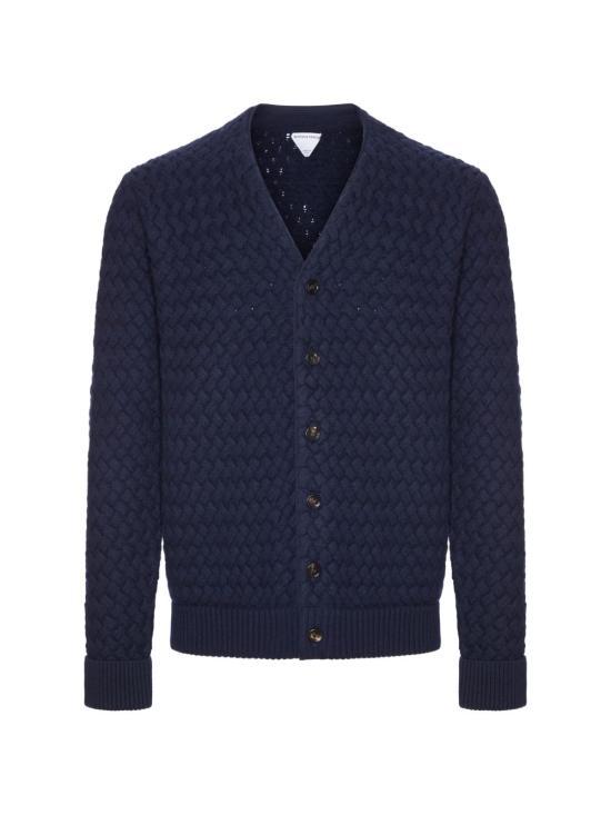 Bottega Veneta Midnight Blue Wool Knit Cardigan Men