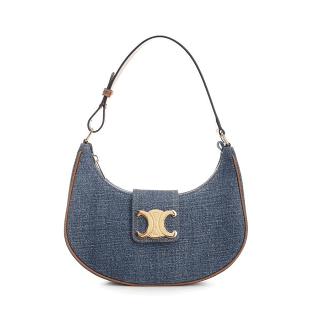 CELINE Triomphe Denim Ava Shoulder Bag