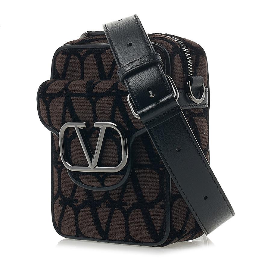 VALENTINO Garavani Iconography V Logo Crossbody Bag Black Unisex