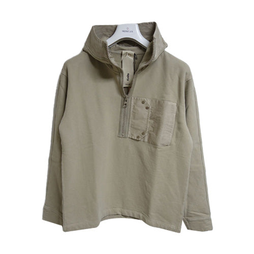 Ten C Men's Beige Half-Zip Hooded Anorak 22CTCUF08147