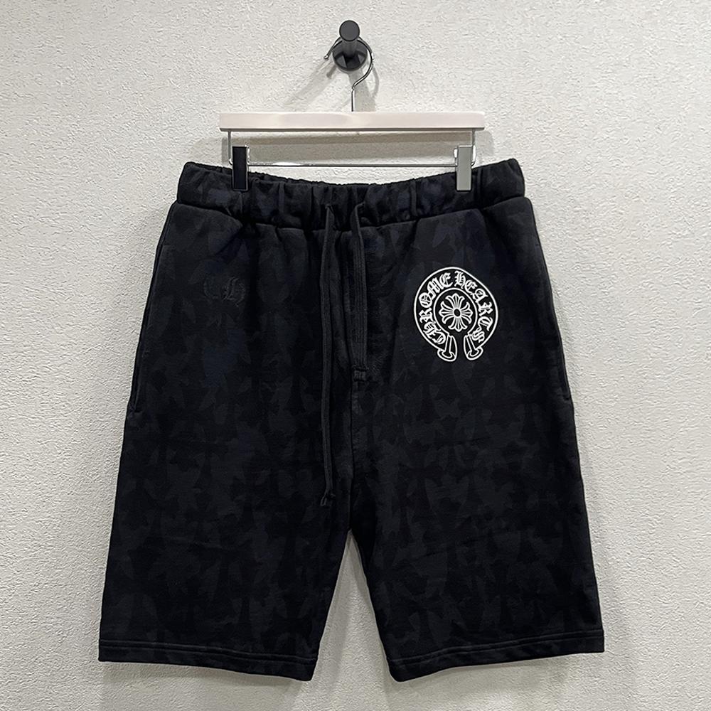 Chrome Hearts Black Camo Horseshoe Logo Sweat Shorts Unisex