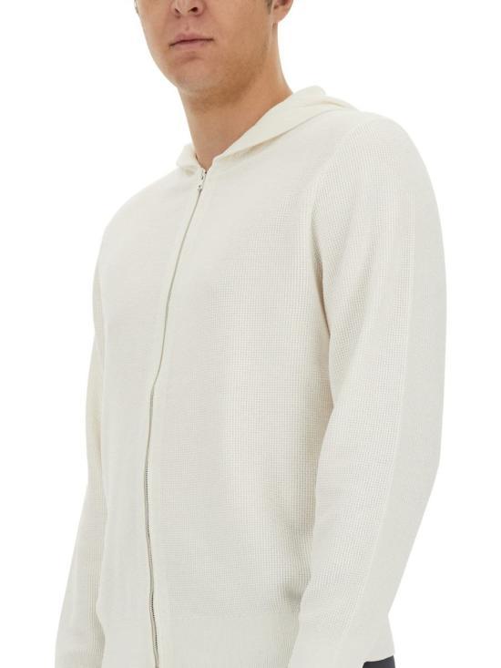 Theory Zip-Up Knit Sweater for Men N0484706C05 IVORY DOM