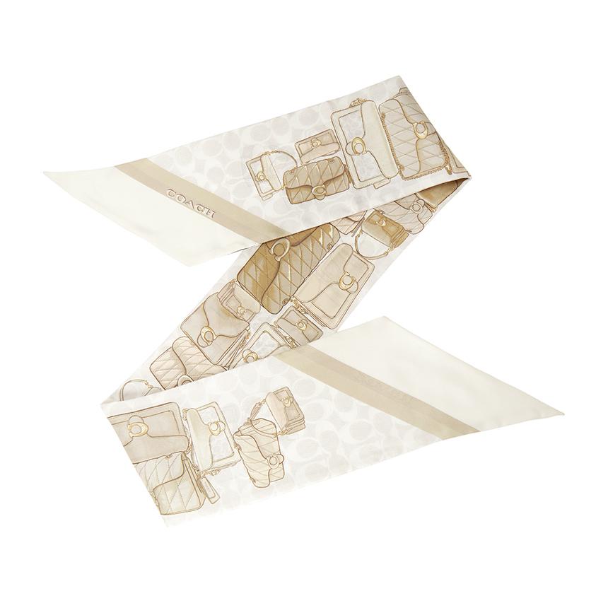 Coach Women’s Silk Skinny Scarf CAS77 CHK
