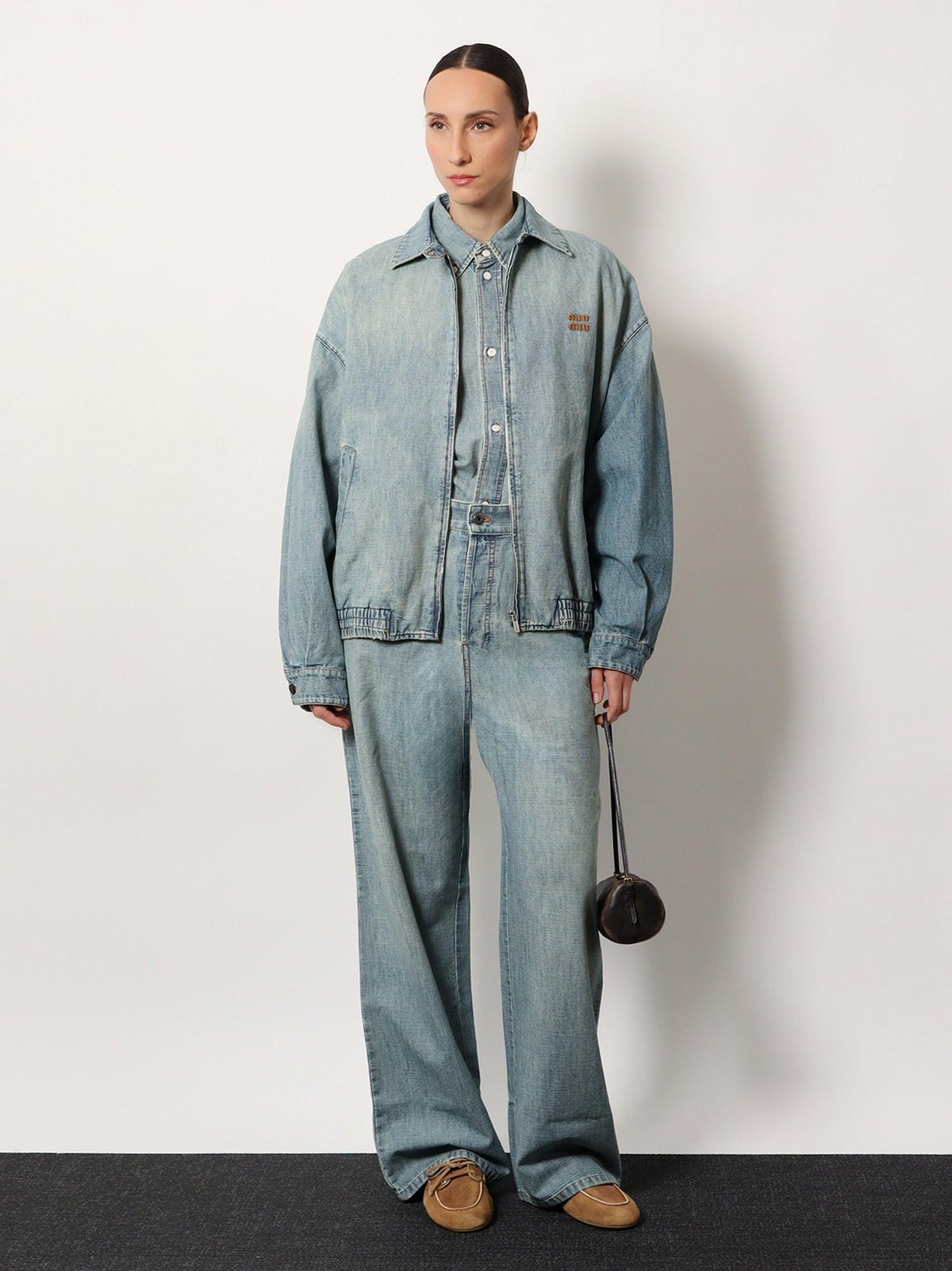 Miu Miu Blue Denim Jeans Women’s Straight-Leg Pants