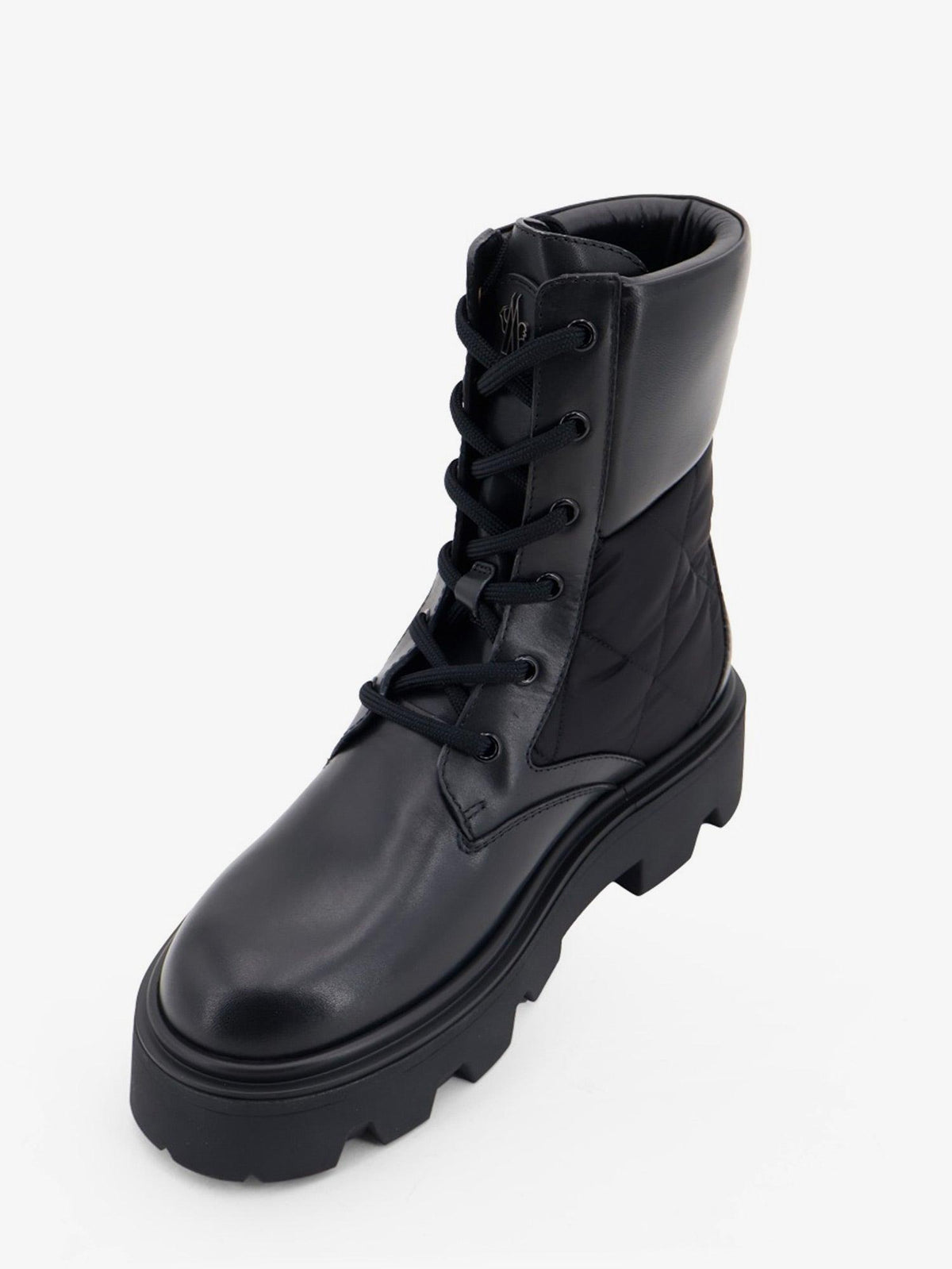 Moncler Black Leather Ankle Boots