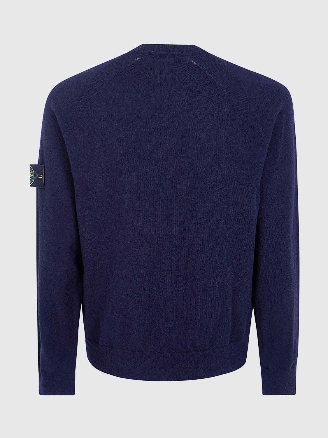STONE ISLAND Black Wool Crewneck Knit Sweater Men