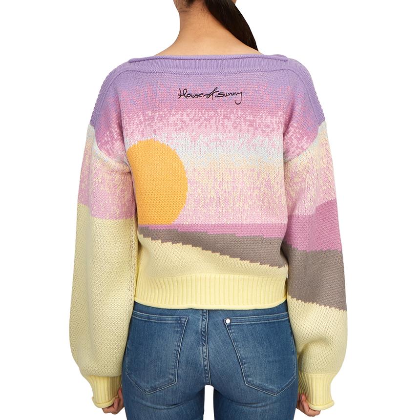 House of Sunny Women’s Off-Shoulder Knit Sweater Multi Color