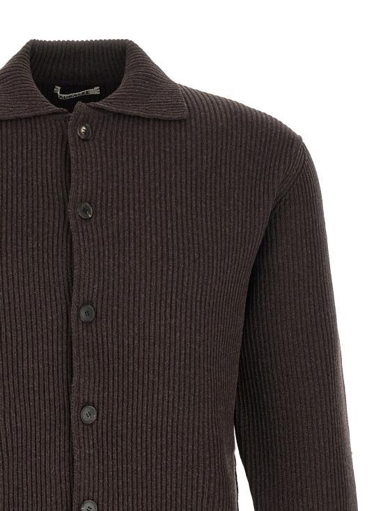 AURALEE Men’s Wool Knit Cardigan A25AC01RK TOP BROWN DOM