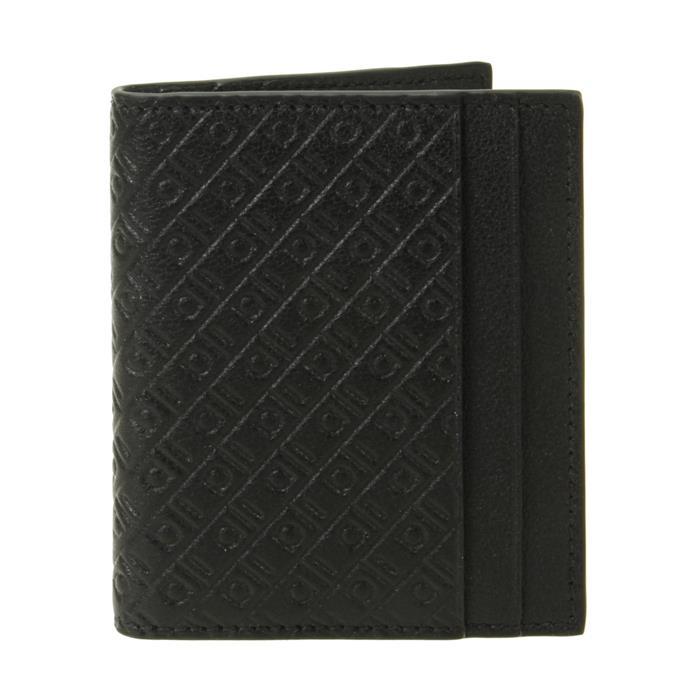 Ferragamo Monogram Leather Card Holder Black