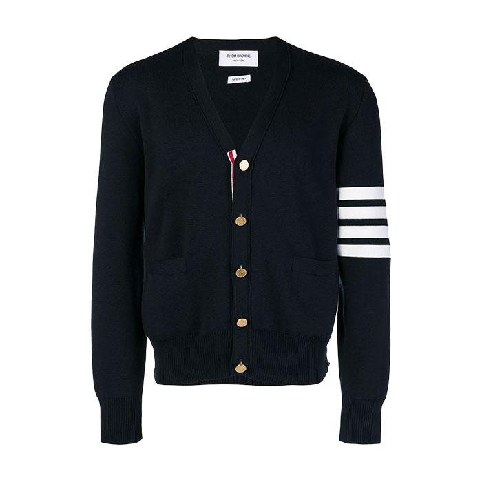 THOM BROWNE Navy Milano 4-Bar Stitch Cardigan Men’s Knit