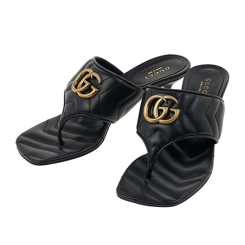 GUCCI Women’s GG Logo Heel Sandals 776995 BKO60 1000