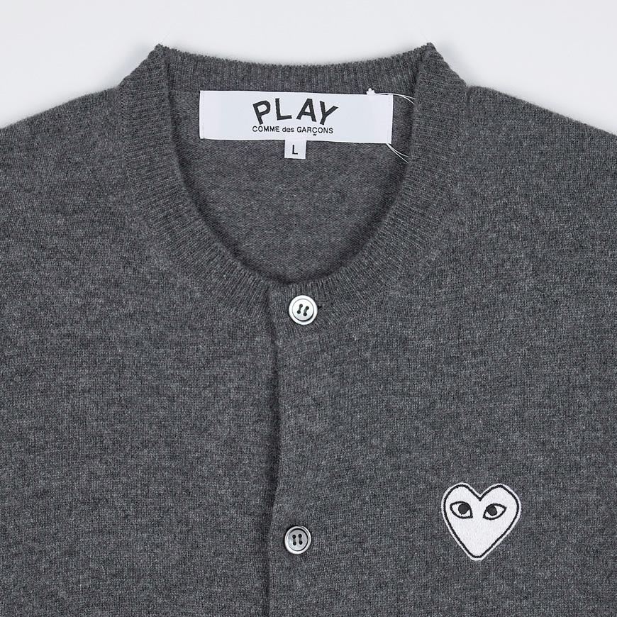Comme des Garcons Unisex White Heart Cardigan AX N061 051 GREY