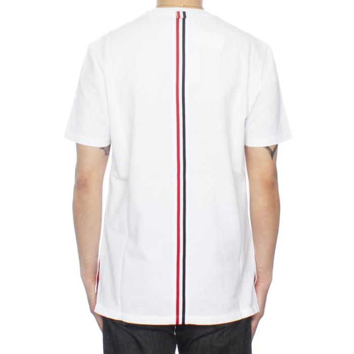 THOM BROWNE Center-Back Stripe Short Sleeve T-Shirt White