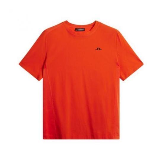 J LINDEBERG Training T-Shirt for Men AMJT08910G016 TANGERINE TANGO DOM