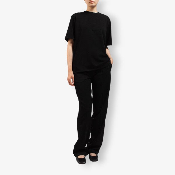 The Row Chiara Organic Cotton Short Sleeve T-Shirt Black CHIARA 5739K220