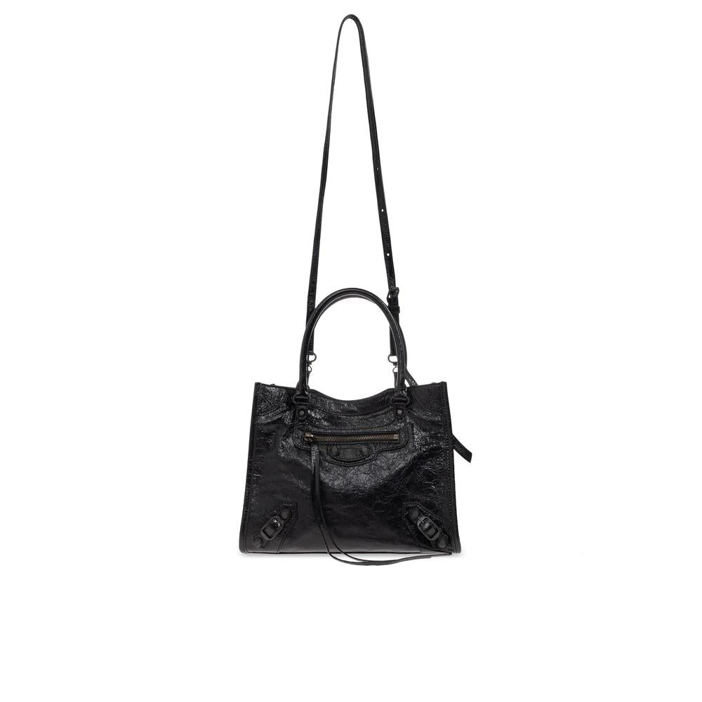 BALENCIAGA Le City Black Leather Tote Bag