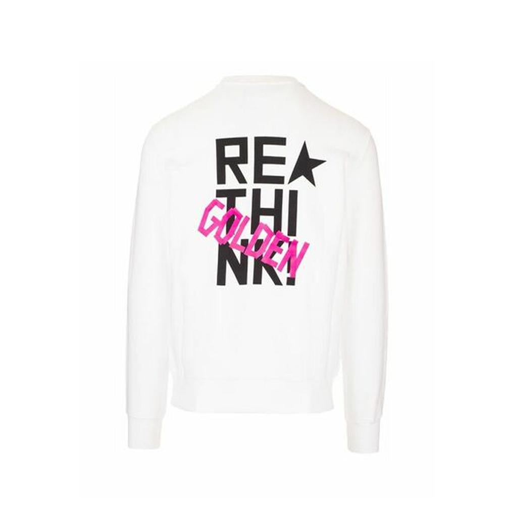 GOLDEN GOOSE Anniversary Back Logo Print White Sweatshirt