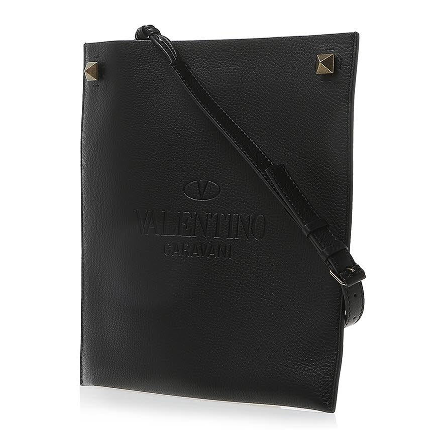 VALENTINO Garavani Identity Leather Crossbody Bag Black Unisex
