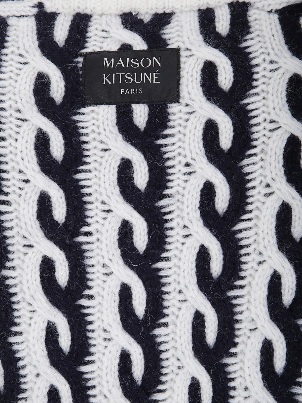 Maison Kitsune Wool Blend Crewneck Knit Sweater Women Beige