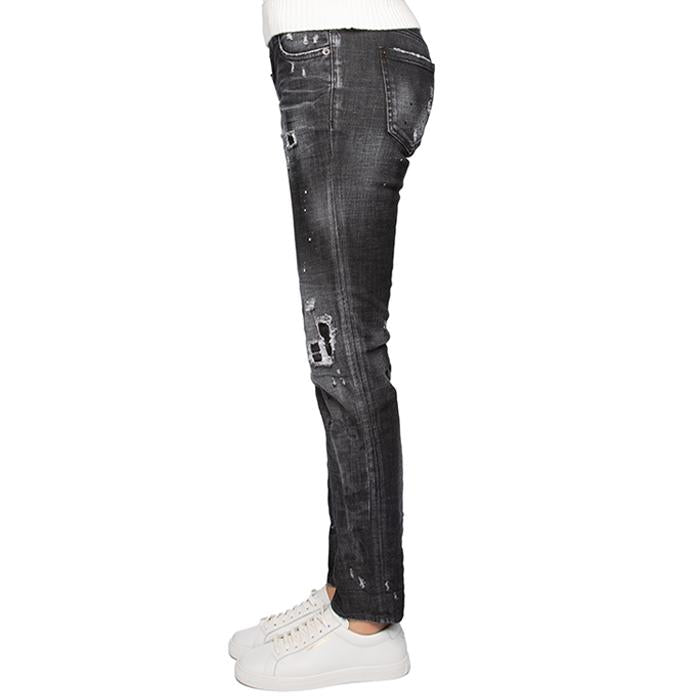 Dsquared2 Women’s Jennifer Black Wash Cropped Denim Jeans