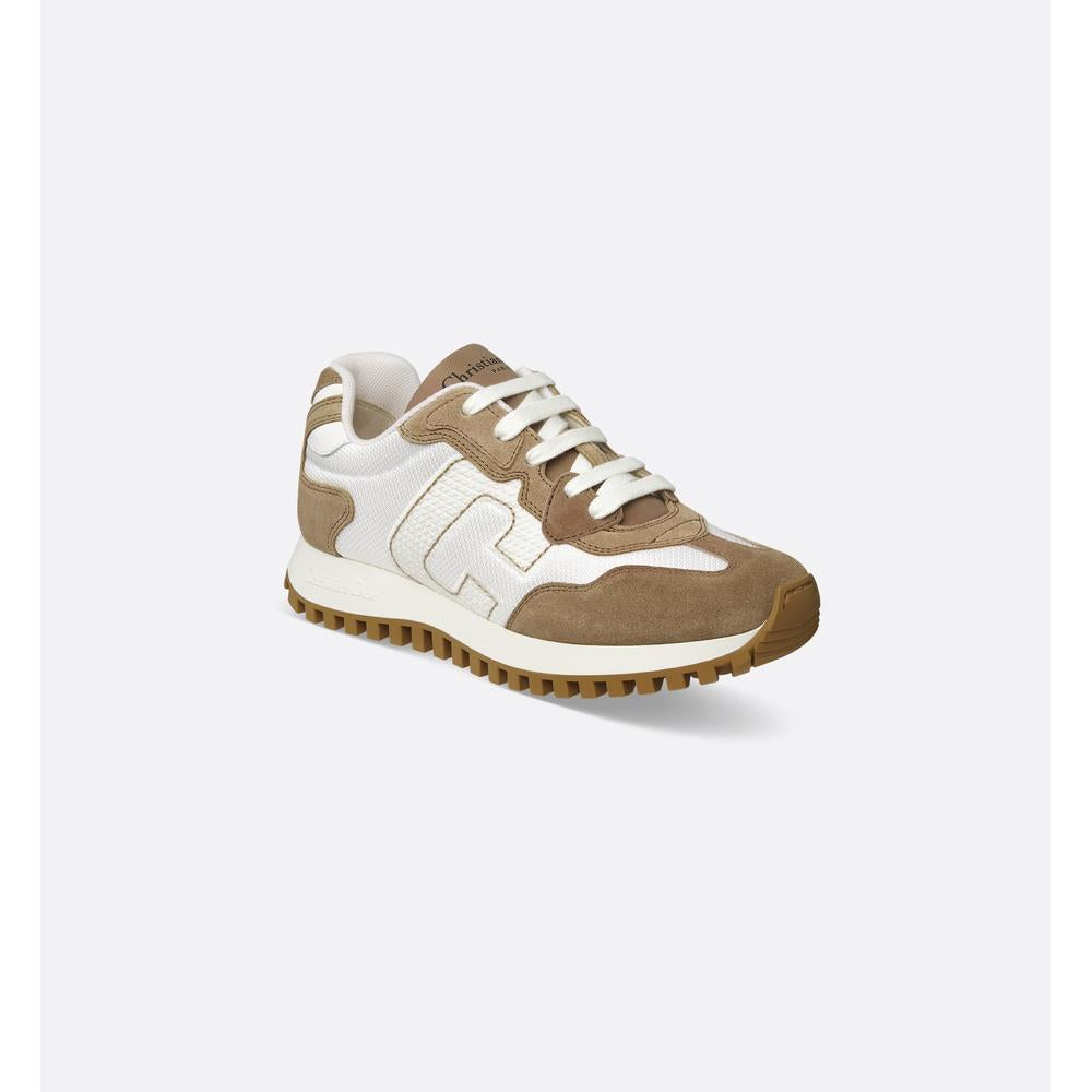 DIOR D-Connect Women’s Low-Top Sneakers White Mesh Leather