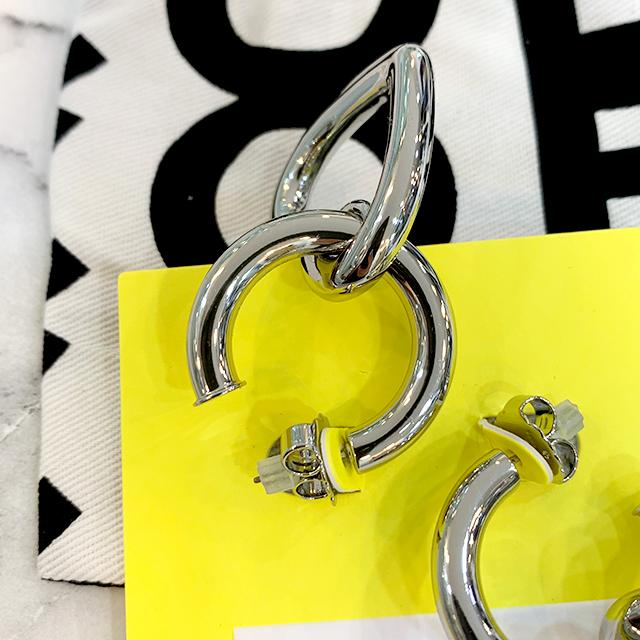 Marc Jacobs Double Heart Hoop Earrings Gold-Tone Unisex Jewelry