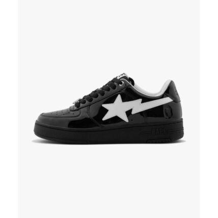 BAPE Leather Low-Top Sneakers Men’s White Casual Shoe 001FWL801301MBLK BLACK DOM