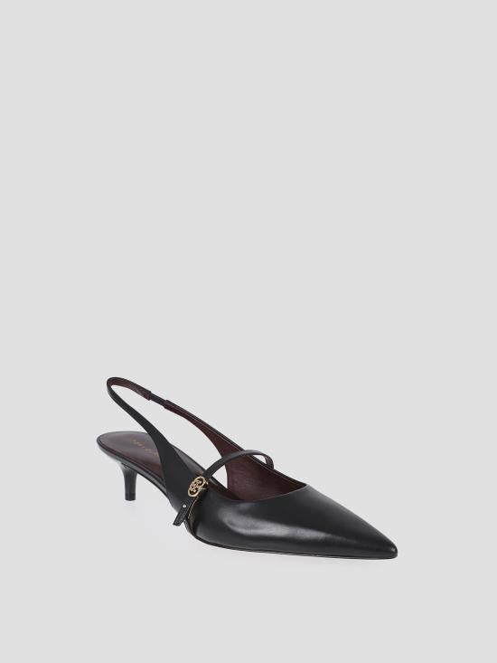 Tory Burch Slingback Sandal Heels 176869 006 PERFECT BLACK DOM