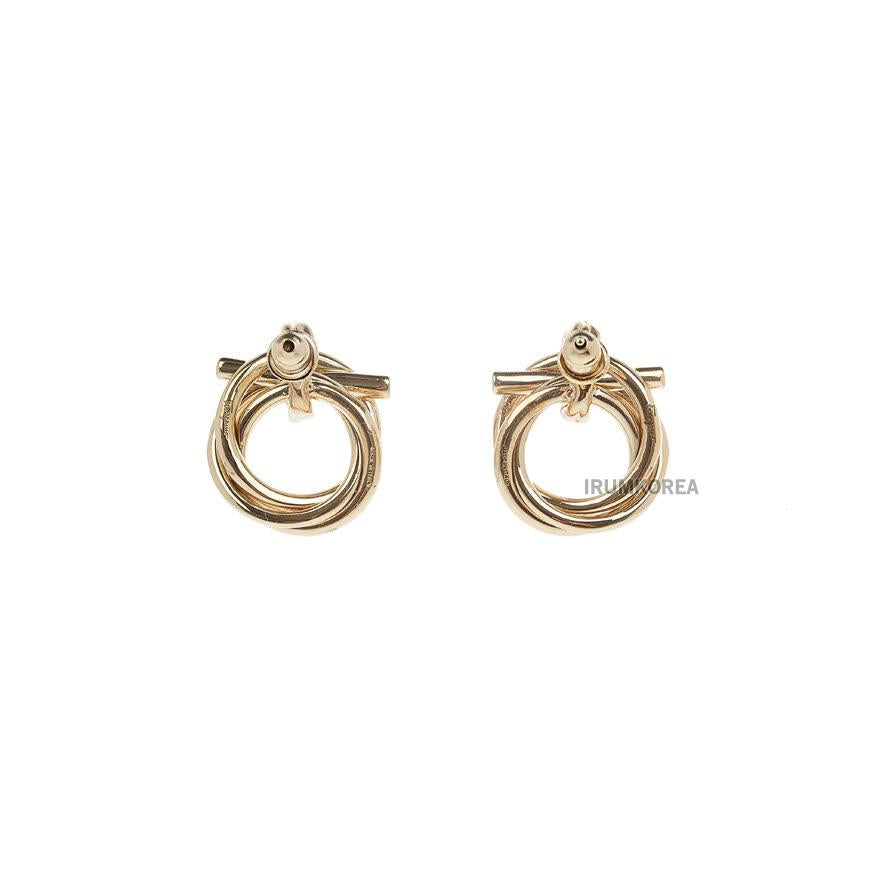 Ferragamo Gancini Hoop Earrings Gold-Tone Women’s Jewelry
