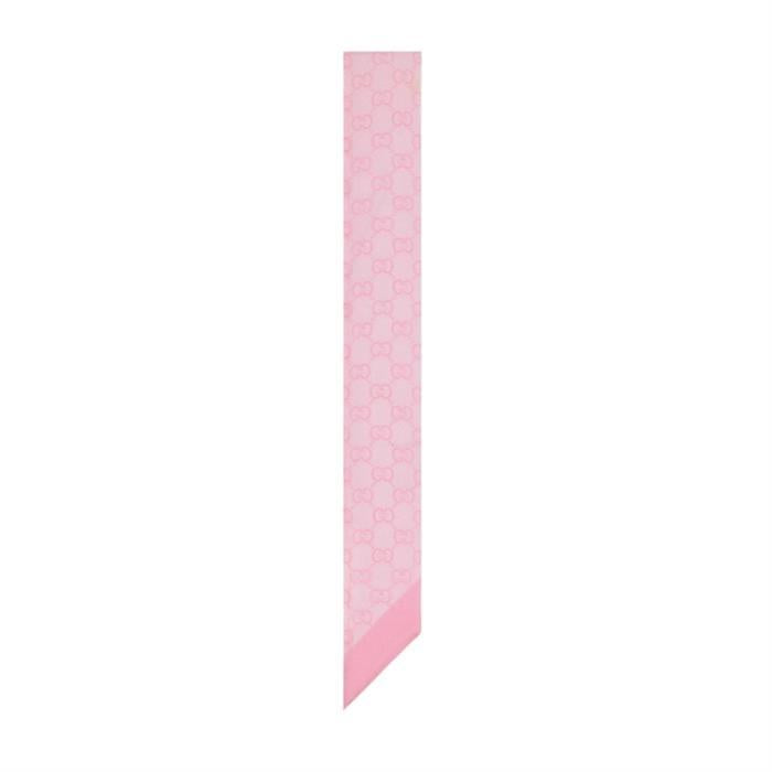GUCCI Printed Silk Chiffon Ribbon Scarf