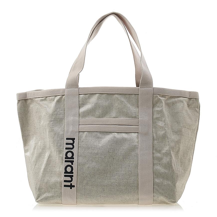 Isabel Marant Dawen Tote Bag Women Canvas Beige Black
