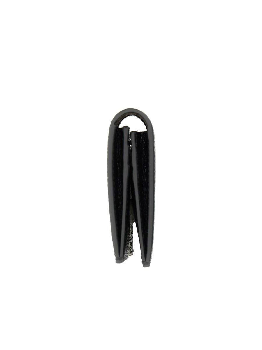 THOM BROWNE Black Pebbled Leather Bifold Wallet