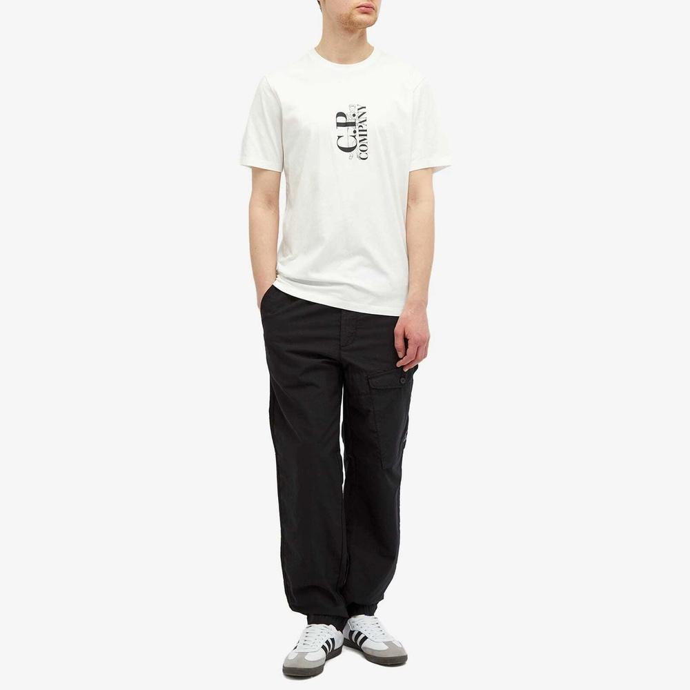 CP Company Logo Short Sleeve T-Shirt for Men White Cotton