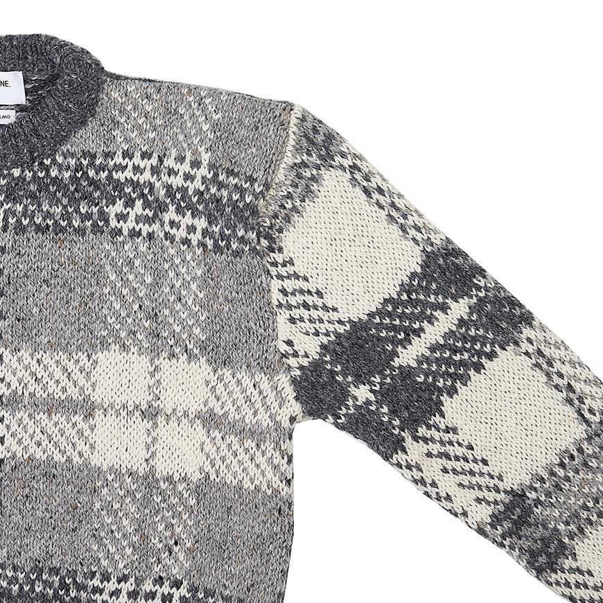 THOM BROWNE Men's Checked Jacquard Wool Crewneck Sweater MKA410F Y1506 982