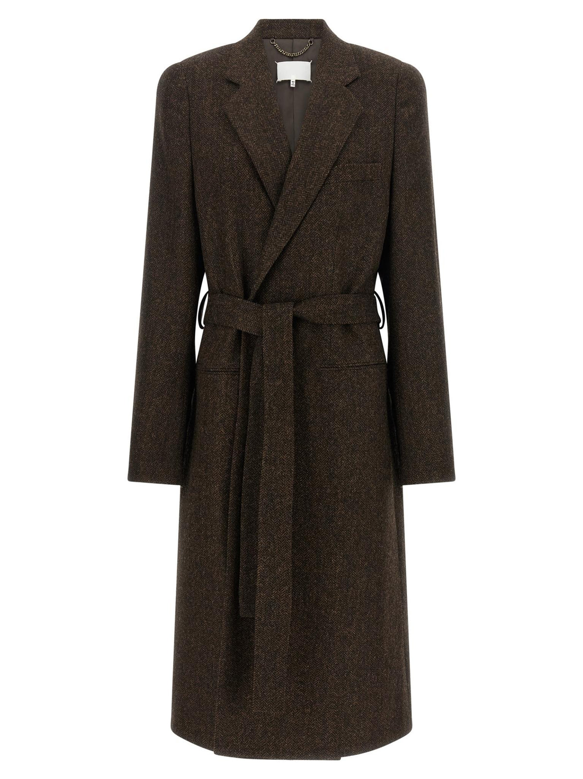 Maison Margiela Black Wool Blend Overcoat Men