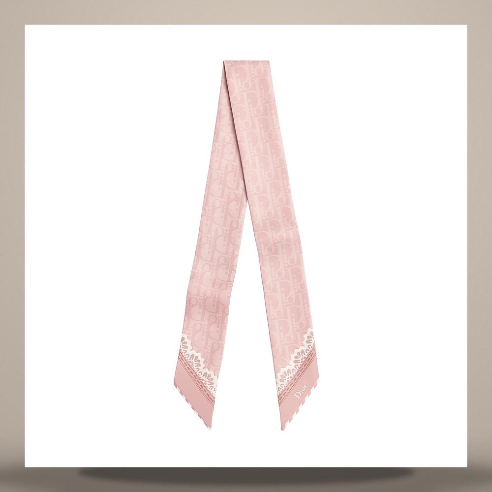 DIOR Pink Silk Twill Medalion Mitzah Scarf 62TM106I6045 C428