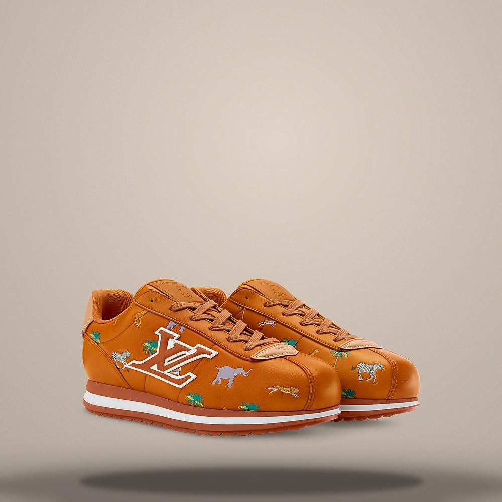 Louis Vuitton Men's Cognac Brown Buttersoft Leather Low Top Sneakers