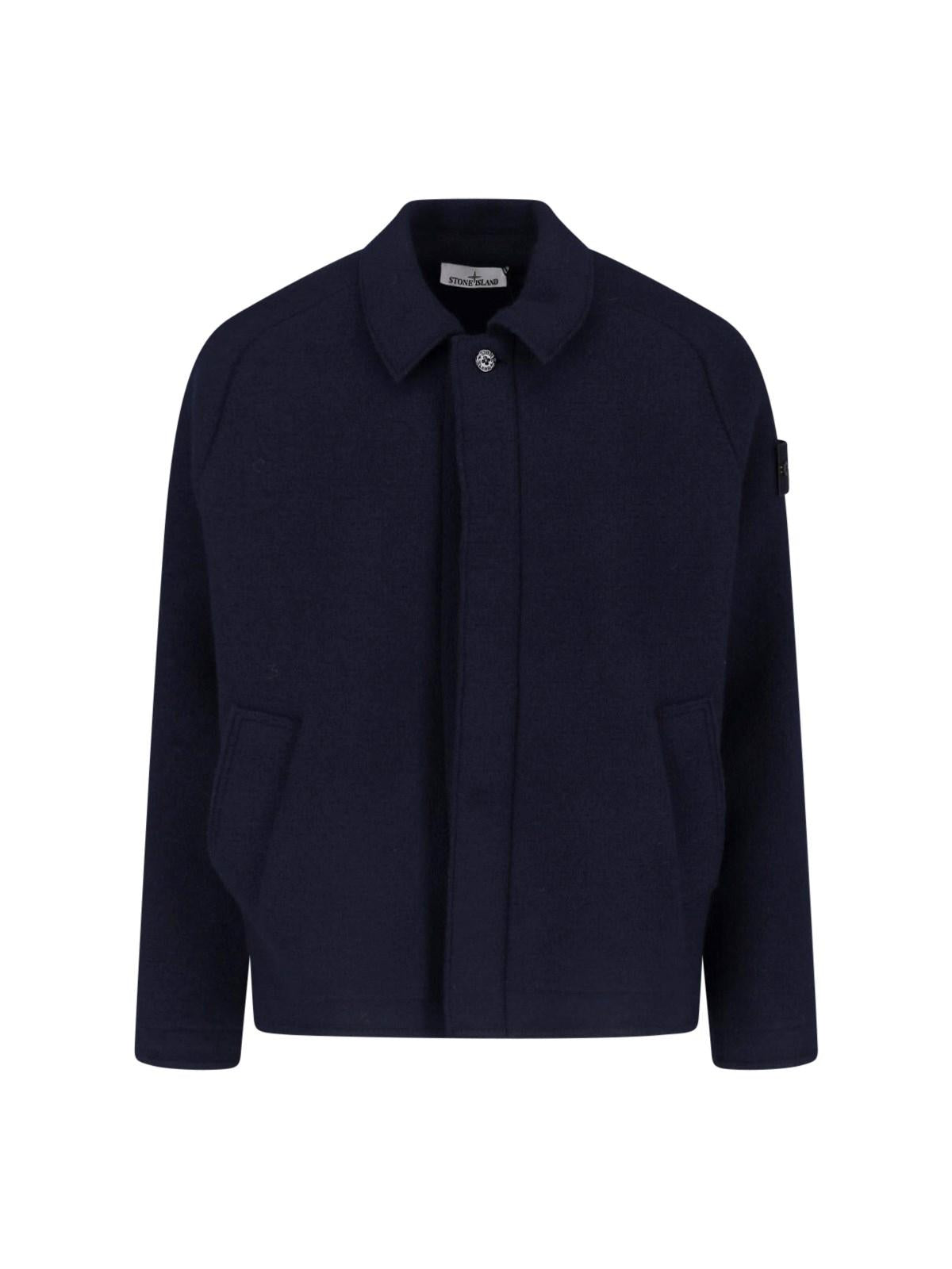 STONE ISLAND Black Nylon Bomber Jacket for Men