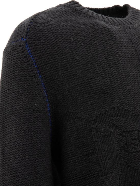 BURBERRY Wool Round Neck Sweater Men Black