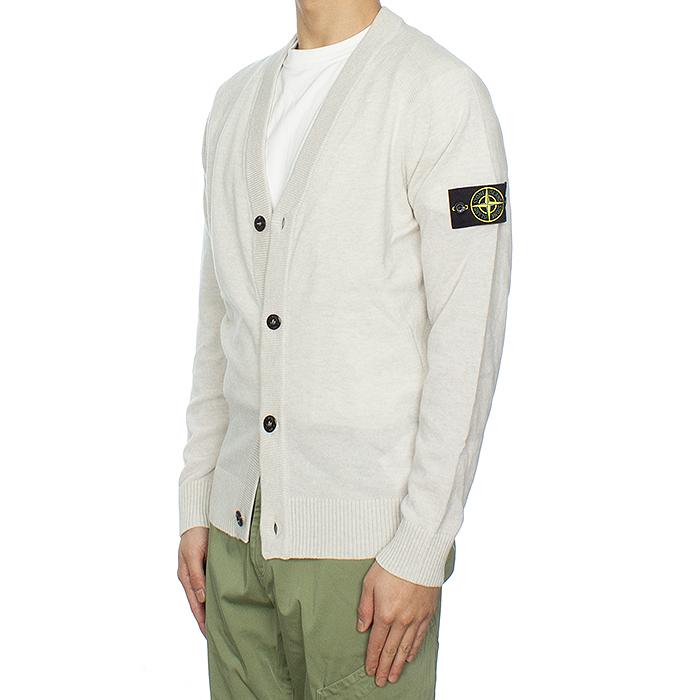 STONE ISLAND Reverse Stitch Woven Patch Cardigan Men’s Knit Black