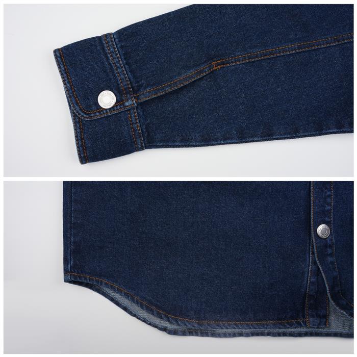AMI Blue Cotton Oversized Denim Long Sleeve Shirt